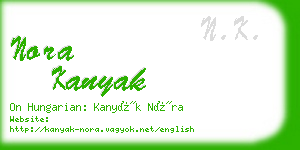 nora kanyak business card